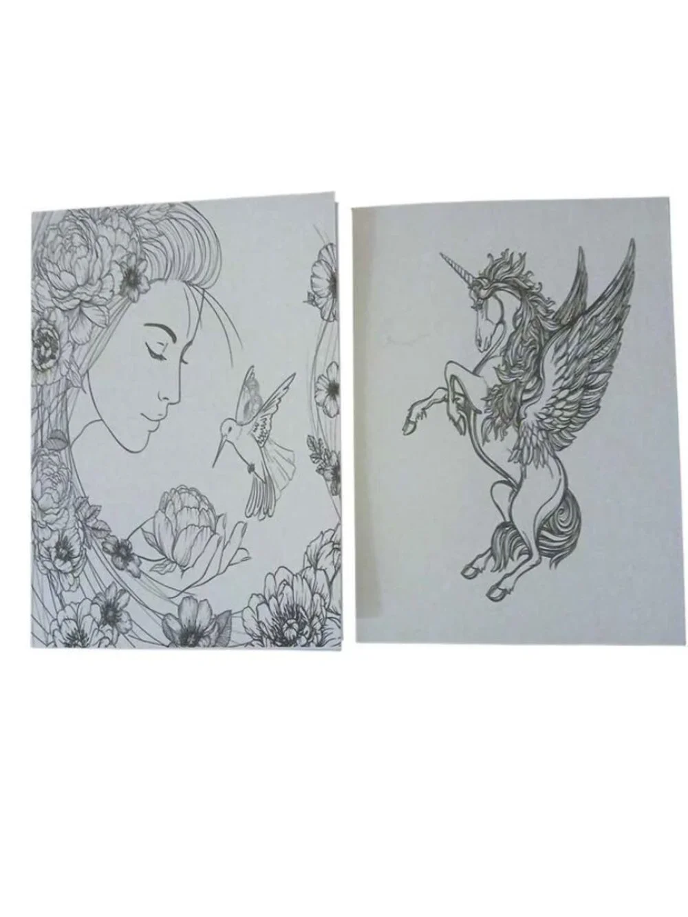 Set of 2 Fantasy and Floral Greeting Cards